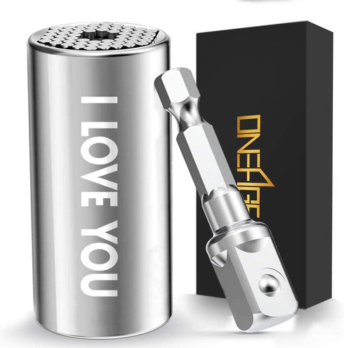 Valentines Day Unique Gifts for Husband Him Men"I LOVE YOU",Universal Socket(7-19mm),Stocking Stuffers Christmas Gifts,Fathers Day Anniversary Birthday Gifts,Tool Gadgets for Men