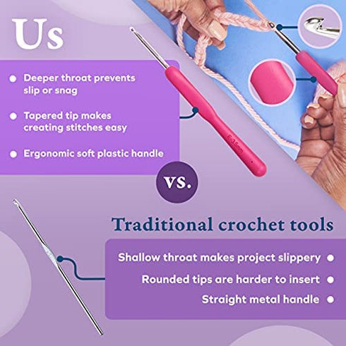 BeCraftee Crochet Hooks Kit - 31 Piece Set with 9 Ergonomic Hook Sizes, 6 Yarn Needles, Additional Knitting & Crochet Supplies and Carrying Case?
