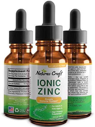 Liquid Zinc Sulfate Immunity Booster - Pure Zinc Supplement for Immune Support Mood Boost and Brain Support - Immune Boost Liquid Ionic Zinc Drops Supplement for Hair Skin and Nails Mineral Supplement