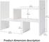 LC love_call Desk Bookshelves Multi-function Office Desktop Storage Rack, Telescopic Design Black and White used for Home Desktop Storage Wood Adjustable(white), (30-58)cm*35cm*17cm.