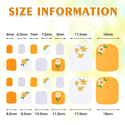 352 Pieces 16 Sheets Full Toe Nail Wraps Toenail Polish Stickers Adhesive Toe Nail Wraps DIY Glitter Toe Nails Manicure Decals with 2 Pieces Nail Files for Women and Girls (Fresh Style)