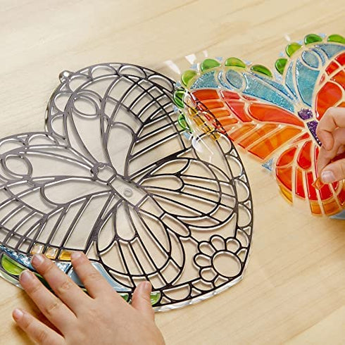 Melissa & Doug Stained Glass Made Easy Activity Kit: Butterfly - 140+ Stickers - Kids Sticker Stained Glass Craft Kit; Sun Catchers For Kids Ages 5+