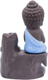 JULAN Incense Burner Backflow Tower Cones Incense Stick Holder Ceramic Porcelain Buddha Waterfall Monk Ash Catcher with 40 Backflow Incense Cones for Home Office Yoga Decor Aromatherapy Ornament