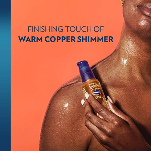 Vaseline Illuminate Me Shimmering Body Oil Created for Melanin Rich Skin Body Oil Illuminates Skin with Finishing Touch of Shimmer for Glowing Skin 3.3 oz