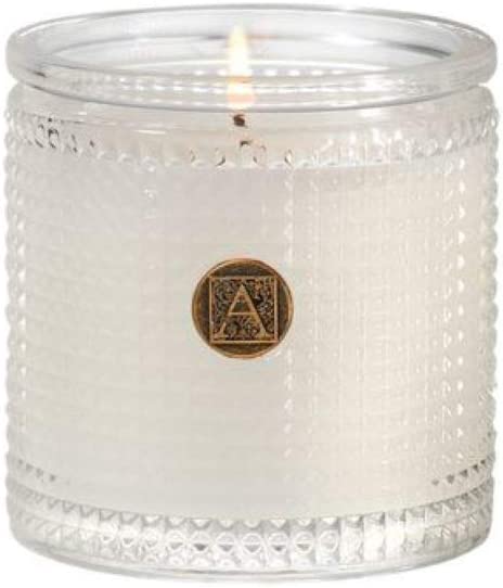 Aromatique The Smell of Spring Textured Glass 6 oz Scented Jar Candle with Metal Medallion for Home Décor and Gift