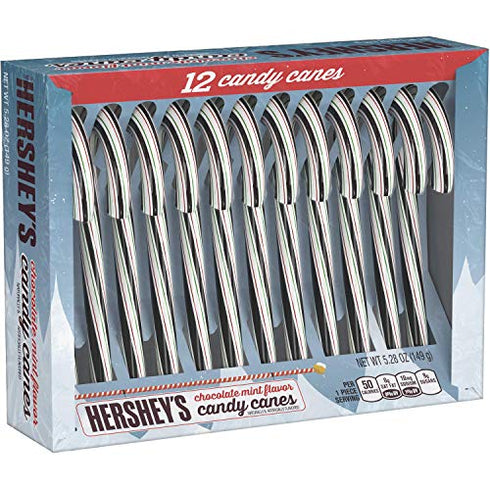 Hershey's Candy Canes - Chocolate Mint - 12 Count