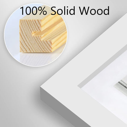 8x16 Picture Frames White Solid Wood Without Mat Wooden Photo Frame for Wall Hanging Home Decoration-8x16 White