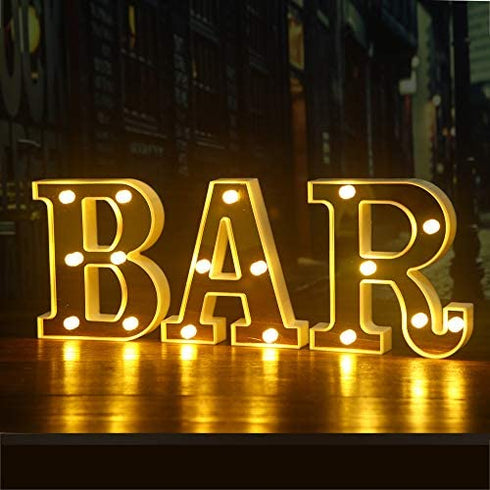Samapet 6.3 Inch Light up Letters K LED Light Up Marquee Letters, Sign Letter 26 Alphabet with Lights for Wedding Engagement Birthday Party Table Decoration Bar Christmas Night Home Decoration (K)