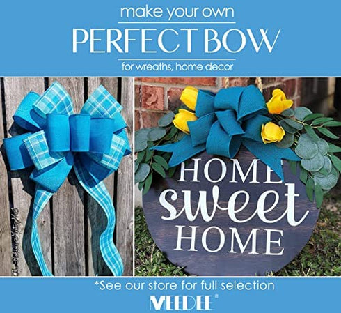 Midi Ribbon Sky Blue Wired Ribbon 1.5 Inch Wired Edge Blue Burlap Roll Blue Ribbon Nautical Blue Ribbon for Summer Crafts, Wreath, Gift Wrapping, Garland, Bows Making, Swag, Home Decor (10 Yards)