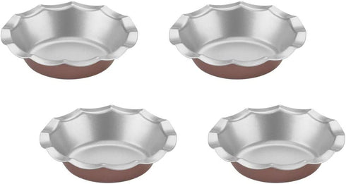 CUISINART CMBM-4FLTBZ Mini Fluted Tartlet Pan Set, 5 Inch, Red/Silver