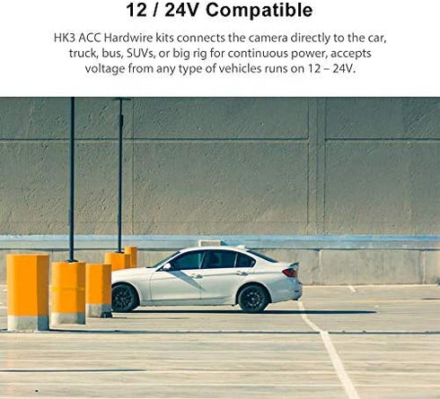 VIOFO HK3 ACC Hardwire Kit for A129, A129 Plus, A129 PRO, A129 IR, A119V3, Enables Parking Mode, Low Voltage Protection