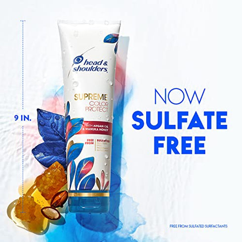 Head & Shoulders Dandruff Shampoo and Conditioner, Supreme Color Protect with Argan Oil and Manuka Honey, 11.8 Oz, 9.4 Oz
