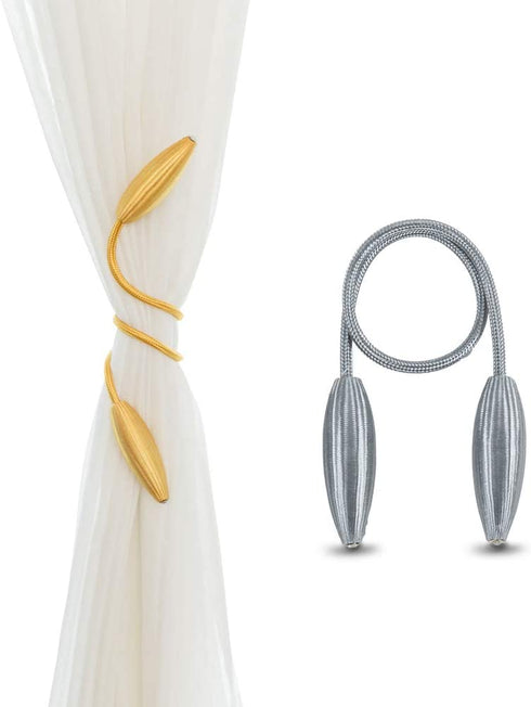 AINAAN 2 Pack Curtain Tiebacks,Random Modeling Drapery Tie Backs,Decorative Rope Holdbacks/Holder for Window Blackout and Sheer Panels, 2019, Gray
