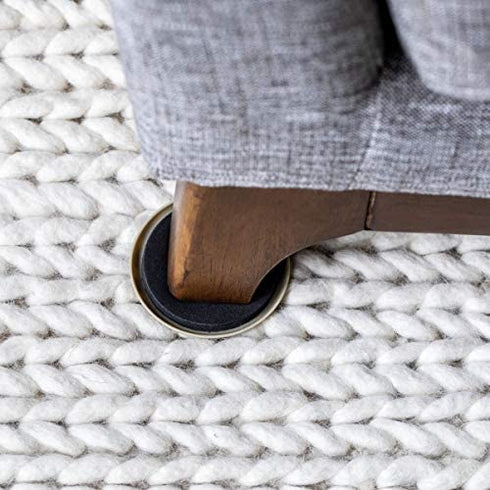 Duck Brand 284857 Plastic Carpet Furniture Sliders, 3.5 inch Width, Round, 4 Pack