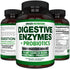 Digestive Enzymes with Probiotics - Multi Enzyme Nutritional Supplement - Acidophilus Bromelain Papaya Papain Lipase & Lactase - Improve Digestion - 120 Pills - Arazo Nutrition
