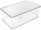 Isaac Jacobs Medium Stackable Organizer Bin (10.75? x 6.5? x 3.7?) w/ Hinged Lid, Clear Storage Box, Home, Office, School, Fridge, Bathroom, Kitchen, Pantry Container, BPA-Free, Food Safe (Medium, Clear)