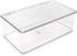 Isaac Jacobs Medium Stackable Organizer Bin (10.75? x 6.5? x 3.7?) w/ Hinged Lid, Clear Storage Box, Home, Office, School, Fridge, Bathroom, Kitchen, Pantry Container, BPA-Free, Food Safe (Medium, Clear)