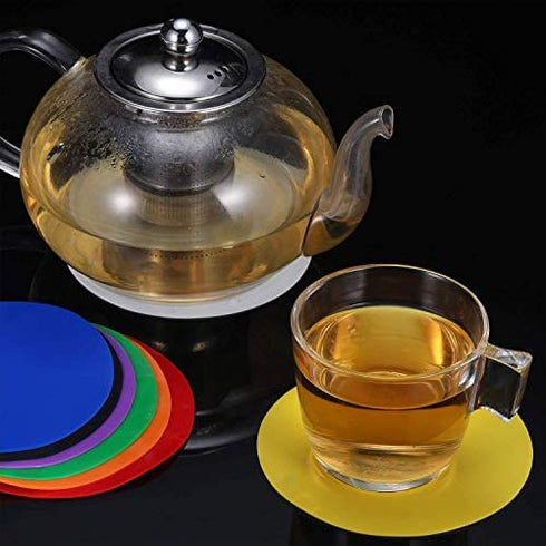 Chuangdi 8 Pieces Rubber Jar Gripper Pads Round Kitchen Coasters Multi-Purpose Bottle Lid Openers, Multicoloured