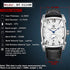 BENYAR Watch for Men Date Week Moon Phases Square 3ATM Waterproof Black Brown Blue Leather Strap Fashion Casual Classic Retro Rectangle Men's Wrist Watches Perfect Gifts for Friend