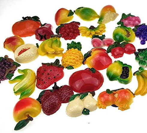 Miswee random 12Pcs creative 3D resin fruit vegetables fridge magnets funny cute decoration refrigerator magnet accessories office school whiteboard magnet (Random 12 style fruits)