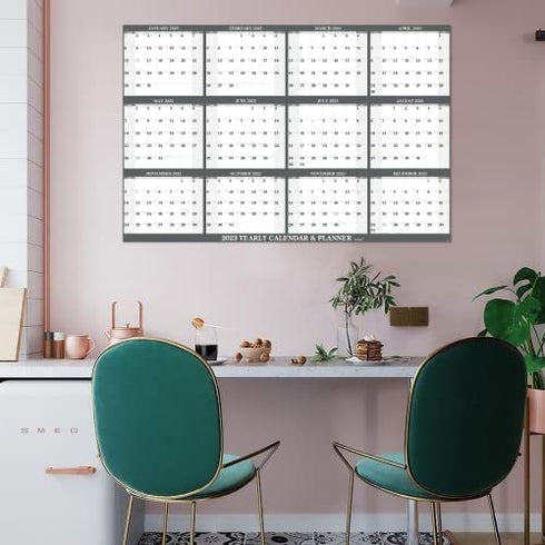 2023 Yearly Wall Calendar - Large Wall Calendar 2023, Jan 2023 - Dec 2023, Yearly Wall Calendar 12 Months, 34.8" x 22.8", Thick Paper, Horizontal, Lay- Flat, Double-Sided Stickers