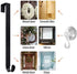 Wreath Hanger, VIS'V 15-24 Inch Adjustable Metal Wreath Hanger Front Door 20 LB Heavy Duty Over Door Wreath Hook with 4 Clear Suction Wreath Holders for Halloween Christmas Wreath Decoration - Black