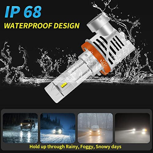 AUXLIGHT H11 H8 H9 LED Headlight Bulbs, 12000 Lumens Plug-N-Play Conversion Kit Replacement, Compatible with 2016 2017 2018 2019 2020 2021 Toyota Tacoma as High/Low Beam, 6000K Cool White (Pack of 2)