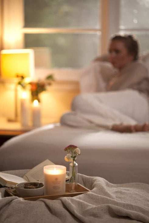 Chesapeake Bay Candle Scented Candle, Peace + Tranquility (Cashmere Jasmine), Medium Jar