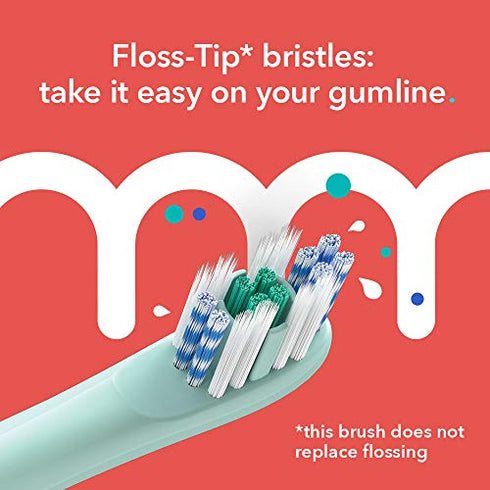 Colgate Hum Connected Smart Battery Toothbrush Refill Head, Green, 2 Pack