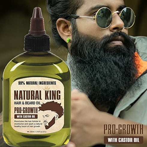 Natural King Pro-growth Castor Hair & Beard Oil 2.5 oz.