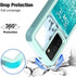Voanice for Samsung Galaxy A03S Case with Tempered Glass Screen Protector, Dual Layer Heavy Duty Rugged Shockproof Hard PC +Soft Silicone Protective Hybrid Cover Women Men for Samsung Galaxy A03S-Teal