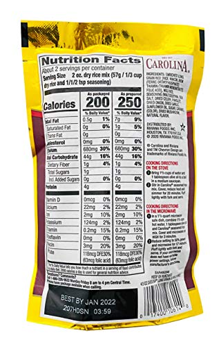 Carolina Long Grain & Wild Rice with Seasoning 4.5 Ounces Bag (Pack of 3)
