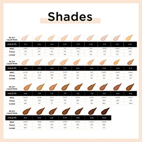 HALEYS RE:SET Liquid Matte Foundation (5.00) Vegan, Cruelty-Free Foundation Makeup - Even Skin Tone and Cover Blemishes & Imperfections with a Matte Finish for Long-Lasting Wear
