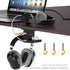 cozoo Headphone Stand with USB Hub Under Desk Headset Hanger Mount Dual Hook Holder with 3 USB Ports(usb3.0+usb2.0) and 3.5mm Jack AUX Port(Audio/Mic) External Sound Card for Gamer, DJ Earphone