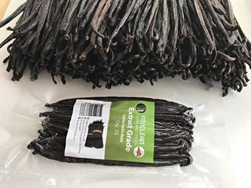 26 Tahitian Vanilla Beans Grade B Extract Exclusive Bulk|4"-6" Whole Natural Raw NON-GMO PODS by FITNCLEAN VANILLA