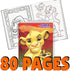 Disney Coloring Book Set with Stickers - Bundle Includes 80 Page Coloring Book, Stickers, and Door Hanger (Lion King)