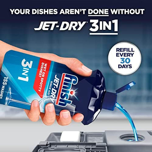 Finish Jet-Dry Rinse Aid, Dishwasher Rinse Agent & Drying Agent, 8.45 Fl Oz (Packaging May Vary)