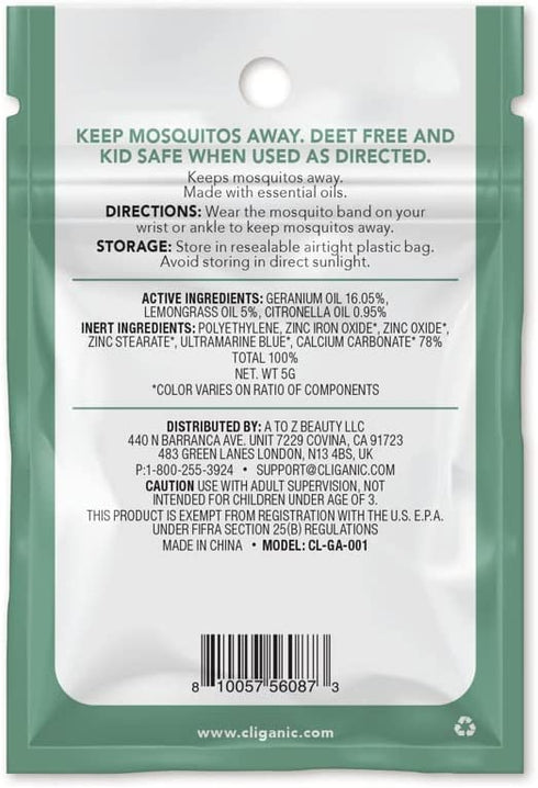 Cliganic 10 Pack Mosquito Repellent Bracelets, DEET-Free Bands, Individually Wrapped