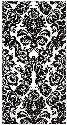 Boston International Black and White Bathroom Decor Paper Hand Towels Guest Towels Disposable Pak 32