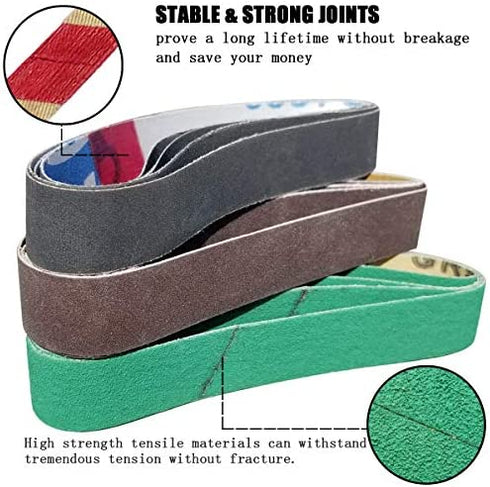 24 Pcs 3/4" x 12" Replacement Belt Kit for Work Sharp Knife & Tool Sharpener Ken Onion Edition (WSKTS-KO) - 80/120/240/400/1000/1200 Grits