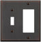 Amerelle Manhattan Single Toggle/Single Rocker Cast Metal Wallplate in Aged Bronze, 1 Toggle / 1 Rocker