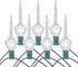 Novelty Lights, Inc. CL-Bubble-Set-7 Tradtional Bubble Light and Stringer Set, 7 Clear Bubble Fluids with Silver Glitter, Green Wire, C7/E12 Candelabra Base, 7 Pack