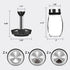 KOKM Revolving Spice Rack, 6-Jar Seasoning Organizer Holder 360° Rotation Shelf Tower Set with 6 Glass Spice Refill Containers Jars for Cabinet Countertop Kitchen Cooking (Spices Not Included)