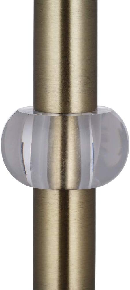 Amazon Brand Ravenna Home Contemporary Metal Table Lamp with Acrylic Accents, LED Bulb Included, 19.5"H, Antique Brass