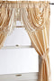 Regal Home Collections Amore 54 84-Inch Luxurious 5PC Attached Valance, Gold Window Curtain Set