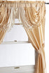 Regal Home Collections Amore 54 84-Inch Luxurious 5PC Attached Valance, Gold Window Curtain Set