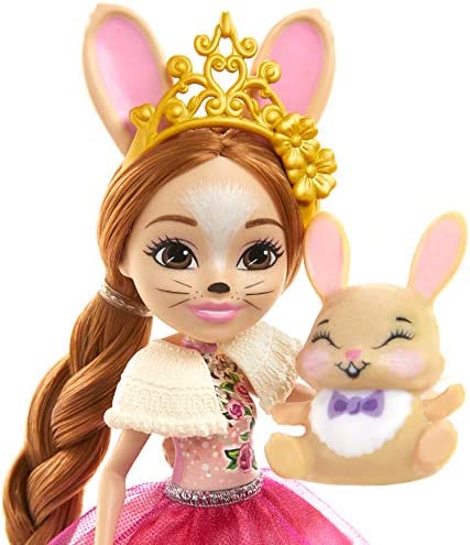 Royal Enchantimals Family Toy Set, Brystal Bunny Doll (6-in/15.2-cm) with 3 Bunny Figures and 4 Accessories, Great Gift for 3-8 Year Olds , Pink