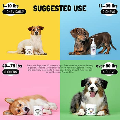 LEGITPET Probiotics for Dogs with Natural Digestive Enzymes + Prebiotics for Allergy & Itch Relief + Coprophagia Treatment & Anti Diarrhea for Dogs