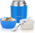 Insulated Lunch Container Hot Food Jar - Wide Mouth Thermoses for Hot Soup Nomeca 16Oz Vacuum Food Container Stainless Steel Thermal Soup Containers with Spoon for Kids Adult Gifts School Office, Blue