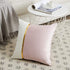 Fancy Homi 2 Packs Decorative Throw Pillow Covers 20x20 Inch for Living Room Couch Bedroom, Blush Pink and White Velvet Patchwork with Gold Leather, Luxury Modern Home Decor Cute Cushion Case 50x50 cm